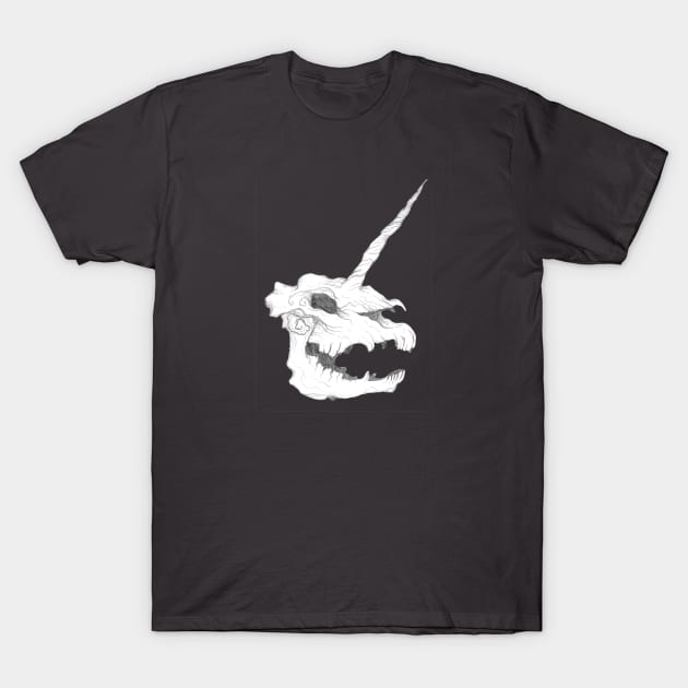 Twisted Unicorn Skull T-Shirt by Art of V. Cook